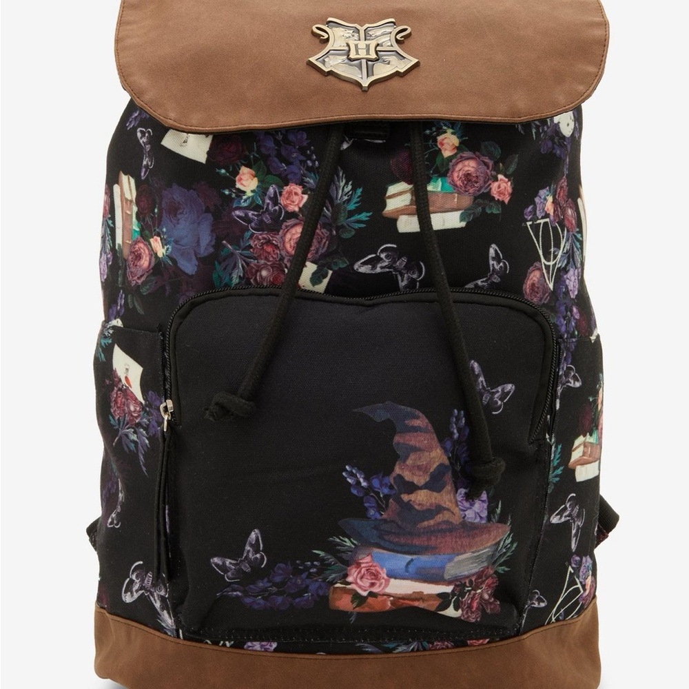 Harry Potter Dark Floral Icon Slouch Backpack